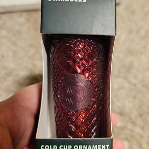 NEW Starbucks Burgundy/Maroon Jeweled Cold Cup Keychain